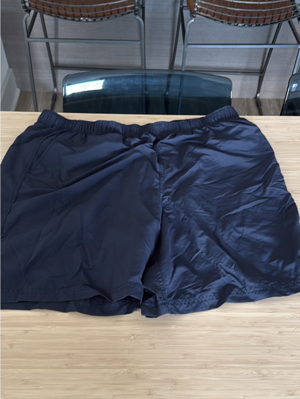 Ll Bean Men’s Navy Elastic-Waist Athletic Shorts